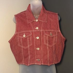 ATdenim • Red Cropped Jean Jacket